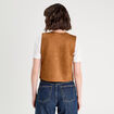 Veste suédine nouée marron femme