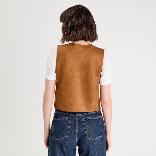 veste suedine nouee marron femme Veste suédine nouée marron femme