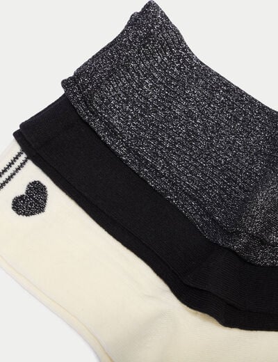 Lot de 3 paires de chaussettes noir femme