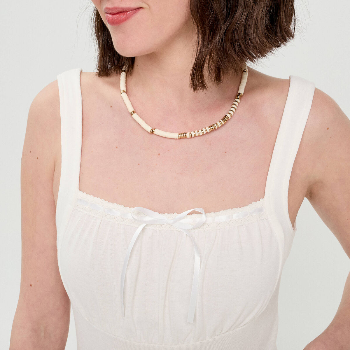 Bustier avec coques blanc femme