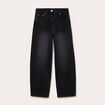 Jean barrel taille standard denim noir femme
