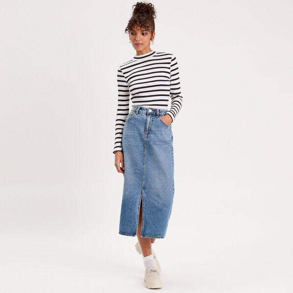Jupe crayon taille standard denim double stone femme
