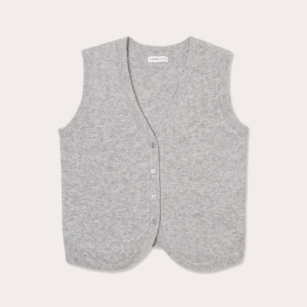 Gilet sans manches ajusté gris clair femme
