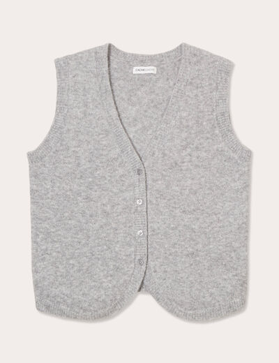 Gilet sans manches ajusté gris clair femme