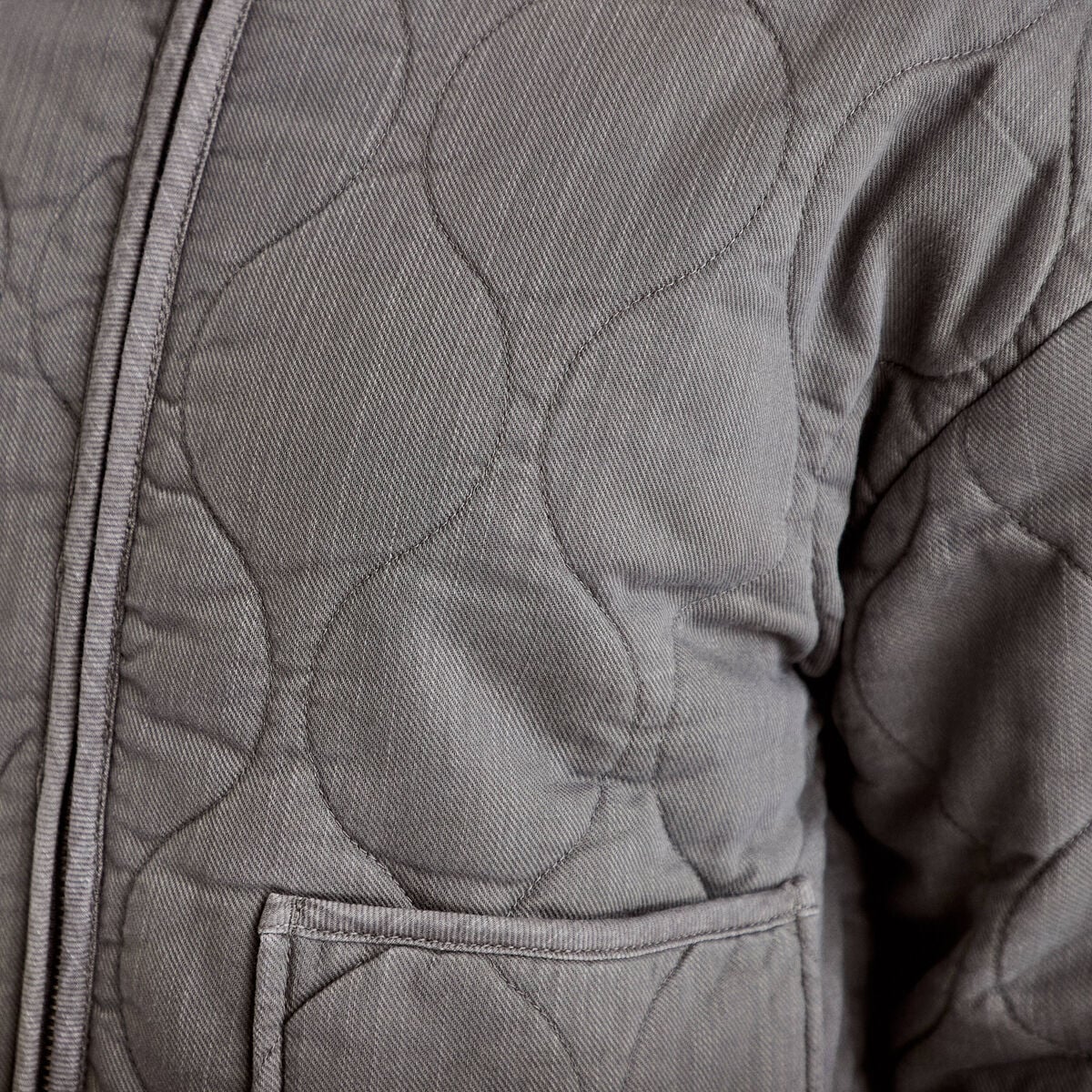 Veste matelass&eacute;e zipp&eacute;e gris clair femme