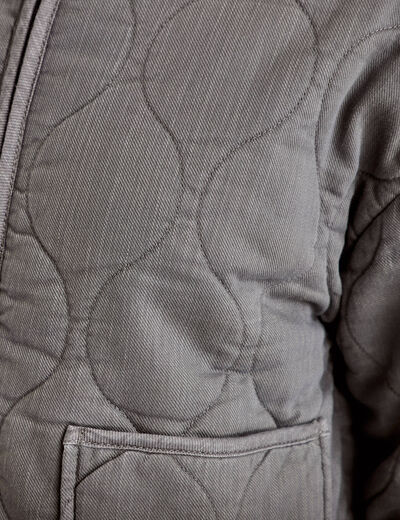 Veste matelass&eacute;e zipp&eacute;e gris clair femme