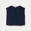 Blouse droite sans manches col v bleu marine femme