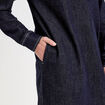 Robe droite courte col v en jean denim brut femme