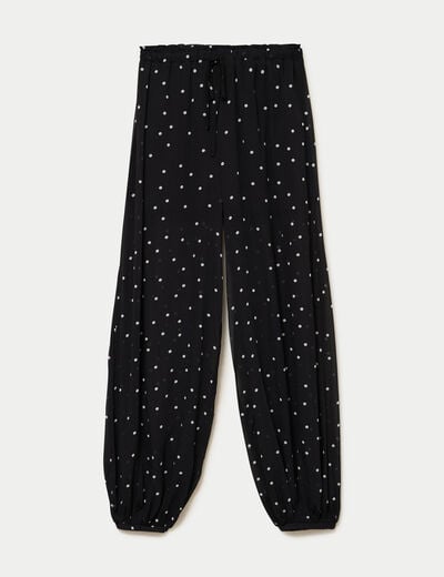 Pantalon bouffant taille standard noir femme