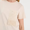 T-shirt poche effet crochet beige femme