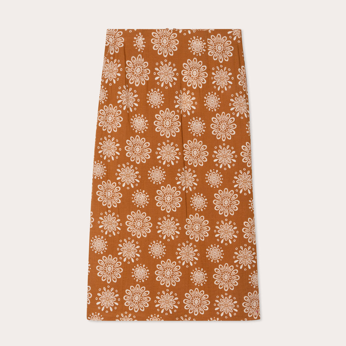 Jupe midi évasée camel femme