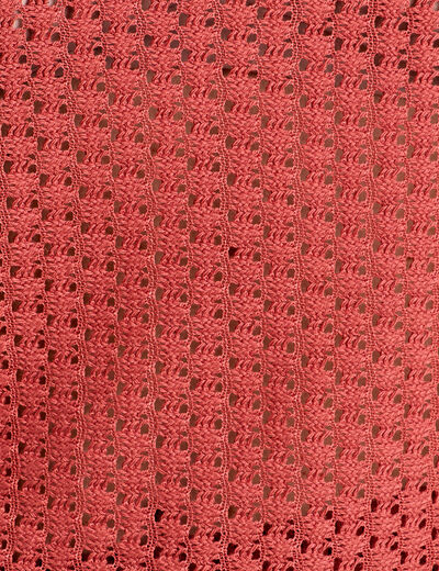 Débardeur ajouré vieux rose femme