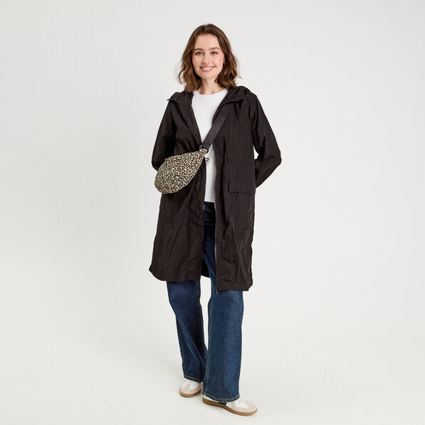 parka deperlante 2 en 1 avec pochette noir femme Parka déperlante 2-en-1 avec pochette noir femme