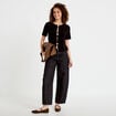 Gilet droit court manches courtes noir femme