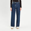 Jeans wide leg taille haute denim brut femme
