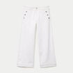 Jean wide leg cropped taille haute denim blanc femme