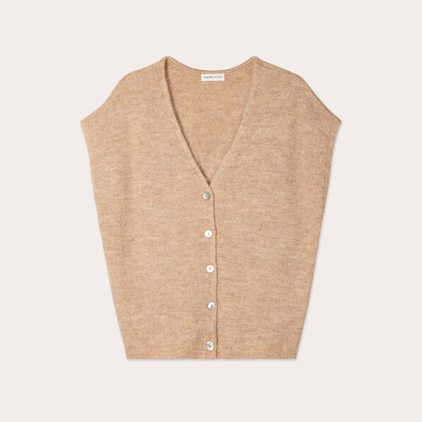 Gilet sans manches sable femme