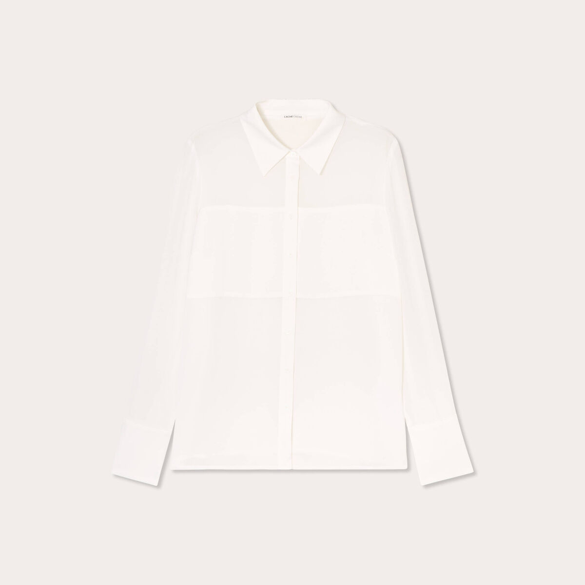 Chemise détails satin ecru femme