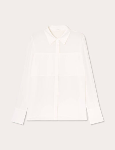 Chemise détails satin ecru femme