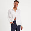 Chemise manches longues satin blanc femme