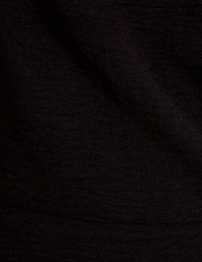Robe &eacute;vas&eacute;e 3/4 sans manches col rond noir femme