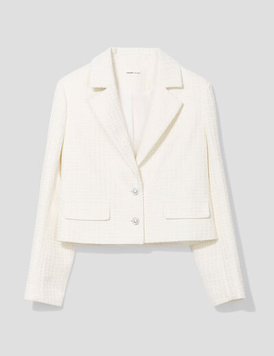 Veste blazer cintrée ecru femme