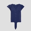 Blouse manches courtes bleu marine femme