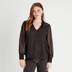 blouse manches longues noir femme Blouse manches longues noir femme