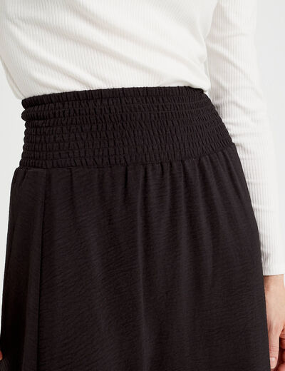 Jupe longue évasée noir femme