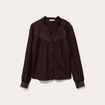 Blouse manches longues marron foncé femme