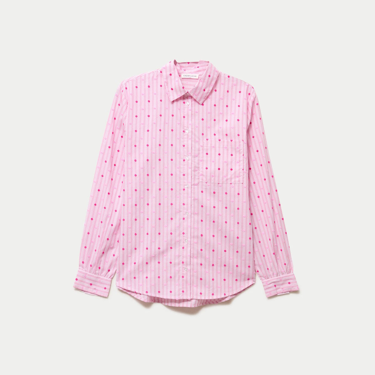 Chemise coupe ample manches longues rose femme