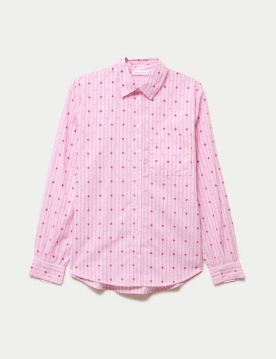 Chemise coupe ample manches longues rose femme