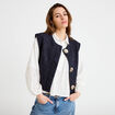 Gilet sans manches effet polaire bleu marine femme