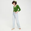 Gilet avec broderie vert femme