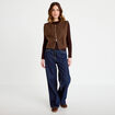 Veste sans manches effet polaire marron fonc&eacute; femme