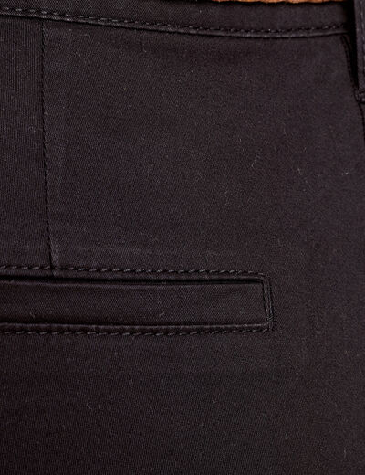 Pantalon chino 7/8ème noir femme