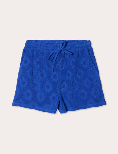 Short droit bleu electrique femme