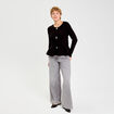 Gilet p&eacute;plum noir femme