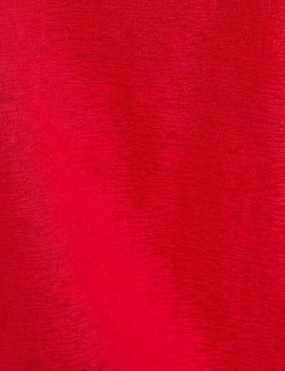 T-shirt dentelle macramé rouge femme