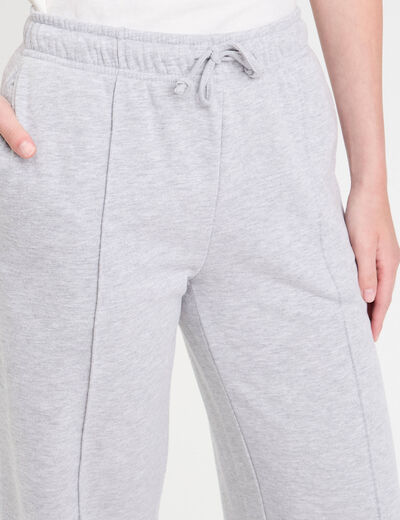 Pantalon large style jogging gris clair femme