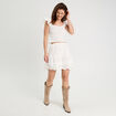 Jupe courte broderie anglaise blanc femme