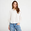 Blouse manches longues broderie ecru femme