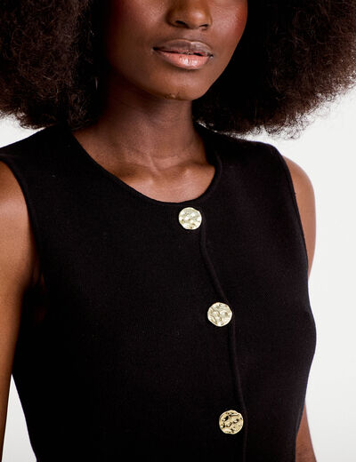 Gilet sans manches cropped noir femme