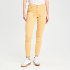 jeans slim 5 poches jaune clair femme Jeans slim 5 poches jaune clair femme