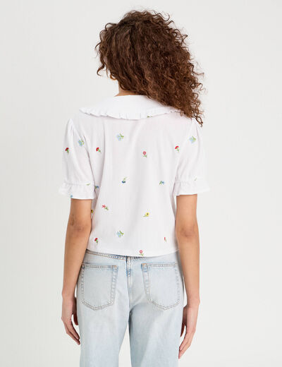 Blouse nouée blanc femme