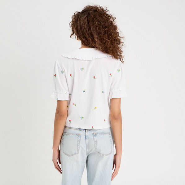 blouse nouee blanc femme Blouse nouée blanc femme
