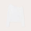 T-shirt col bateau asymétrique ecru femme