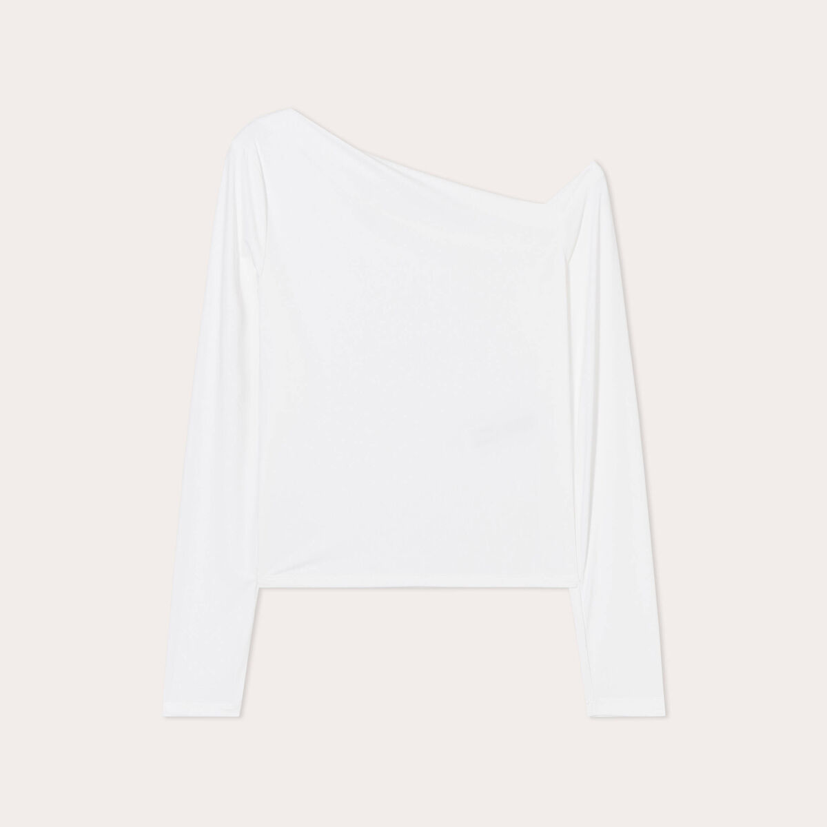 T-shirt col bateau asymétrique ecru femme