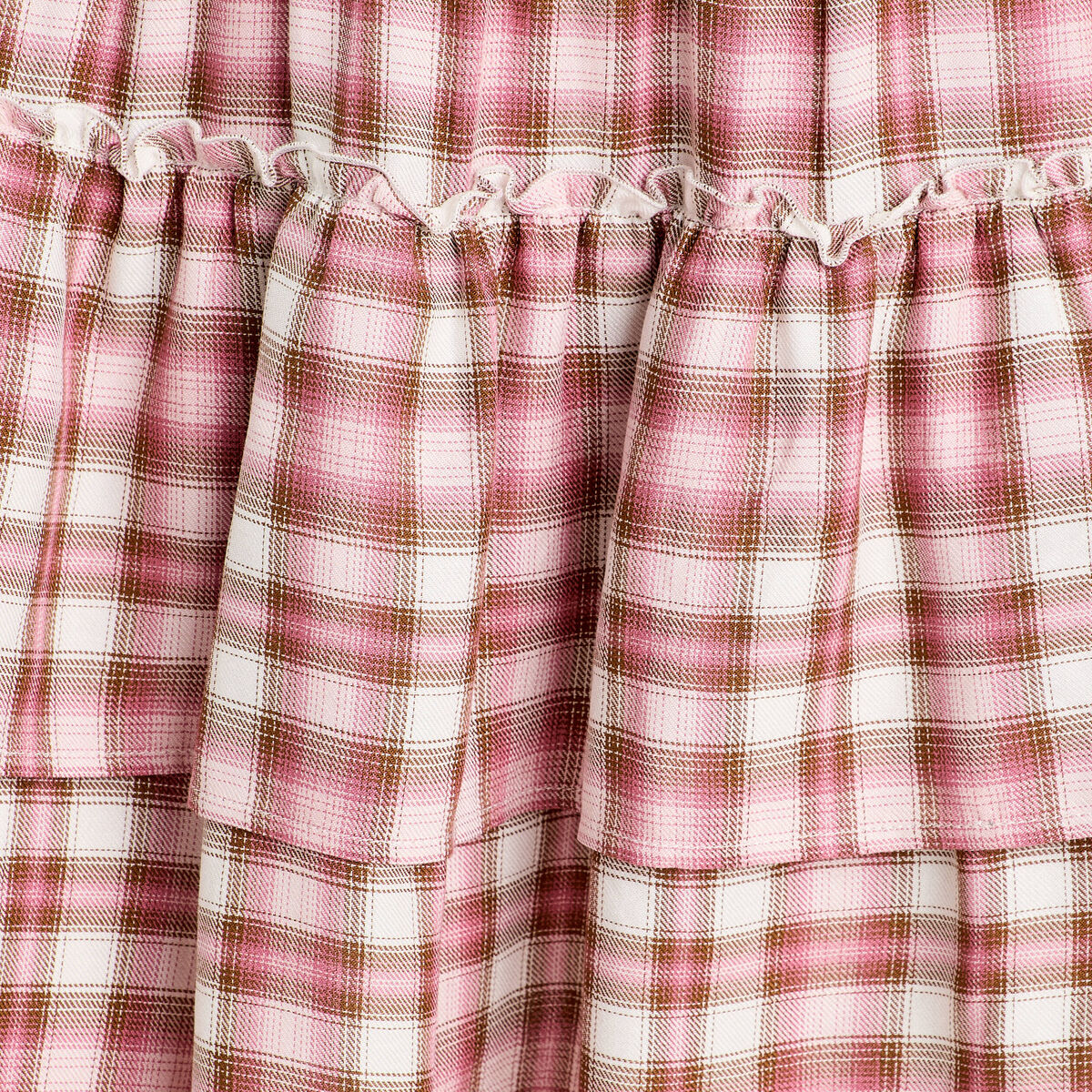 Jupe &eacute;vas&eacute;e volants rose femme