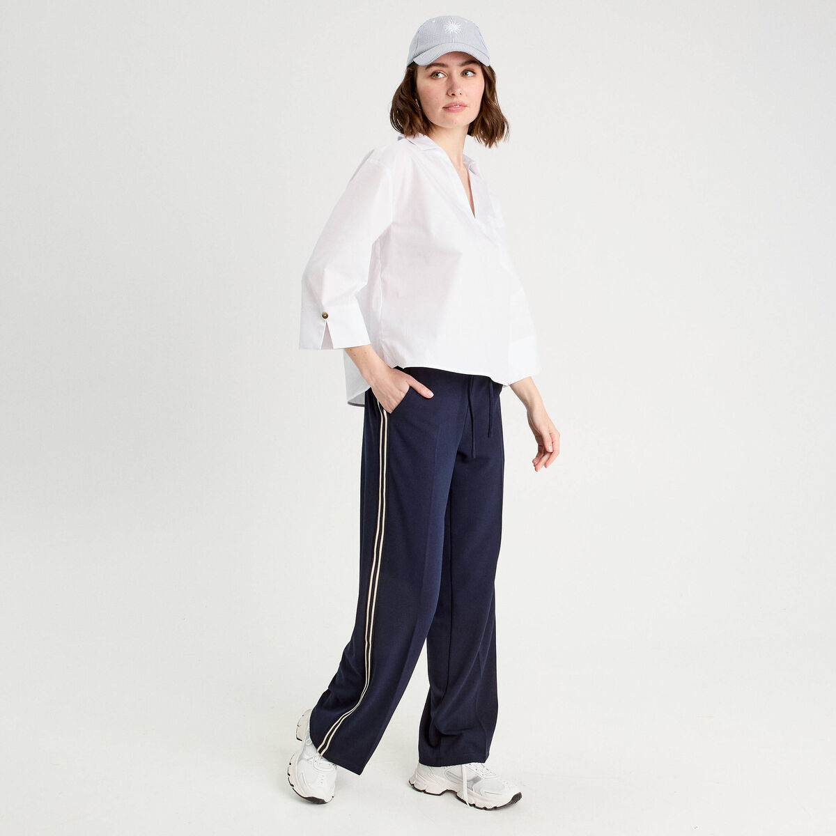 Blouse manches 3/4 blanc femme